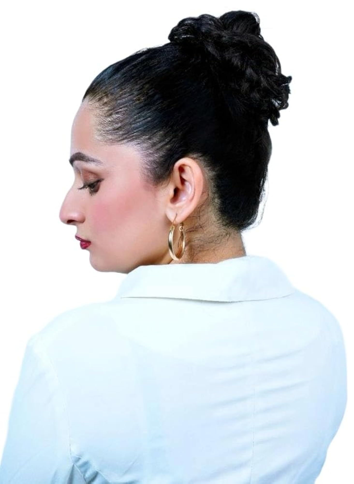 Curly Messy Bun Hair Extensions, 100% Natural Human Hair